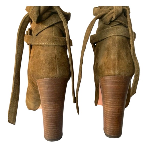 CLAUDIA SCHIFFER X AQUAZZURA HOLLAND SUEDE TIE-UP BOOTIES (SZ 37) (EUC) - Picture 8 of 12